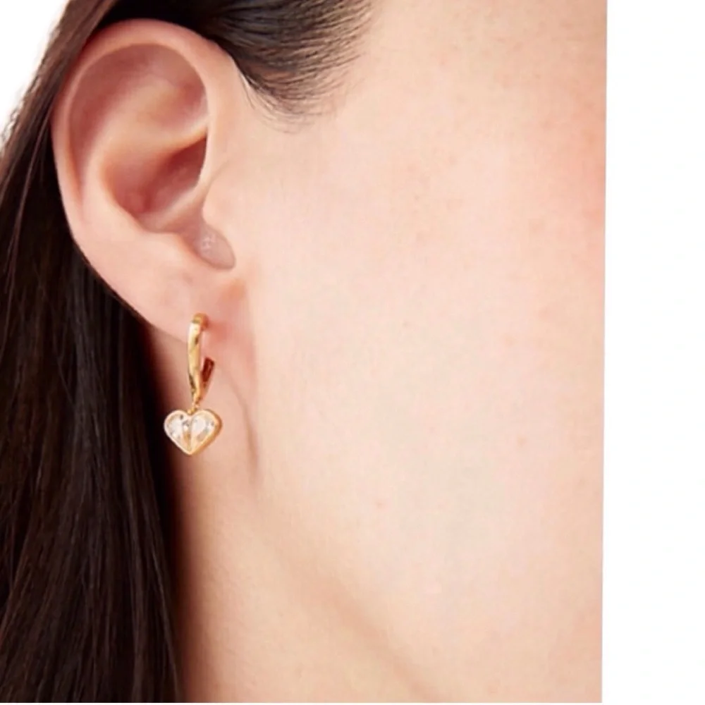 NWT Kate Spade “Rock Solid” heart drop earrings
